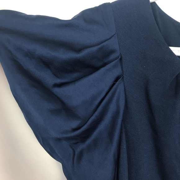BCBG MAXAZRIA 👗 | Navy Blue Puff Sleeve Dress - Picture 6 of 8